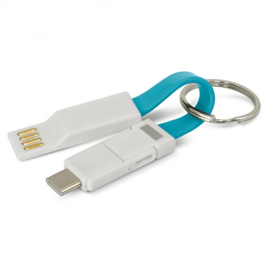 Light Blue Keyring Charging Cables